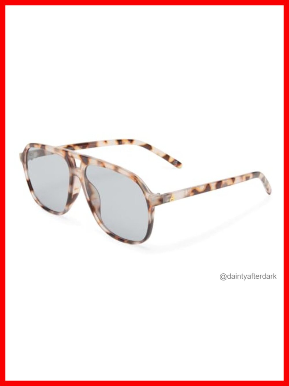 Tortoiseshell Acetate Aviator Sunglasses Non-Polarized UV Protection